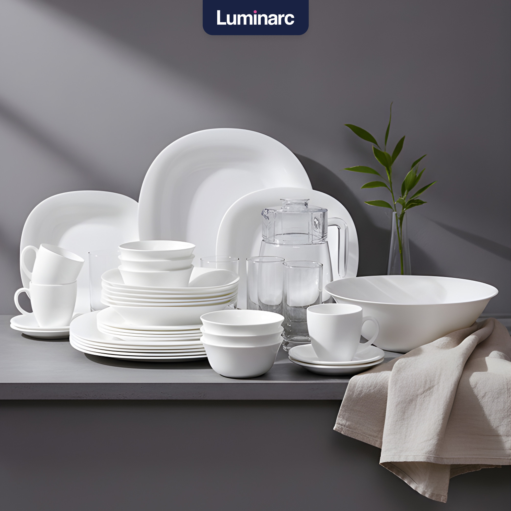 Набор столовой посуды Luminarc Carine White N4781 (46пр)