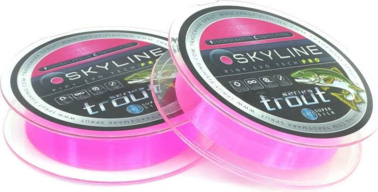 Леска флюорокарбоновая Sprut Skyline Fluorocarbon Composition Evo Tech Pro 100м 0.305мм (Pink) — фото 2