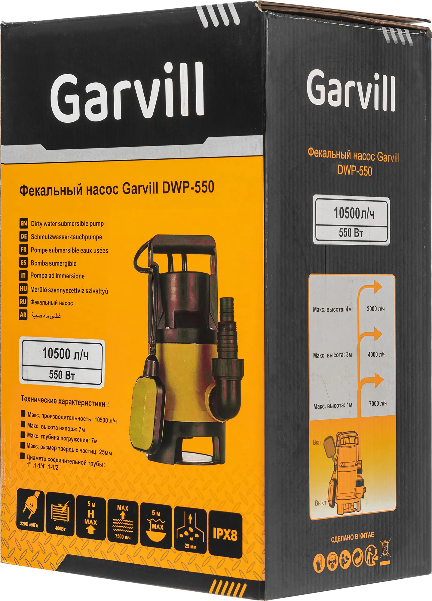 Фекальный насос Garvill DWP-550 — фото 9