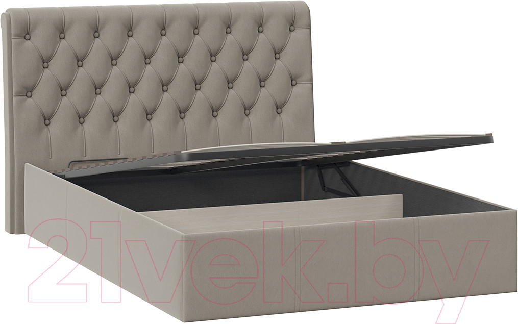 Полуторная кровать ТриЯ Скарлет универсальная тип 1 с ПМ 140x200 (велюр мокко темный) — фото 3