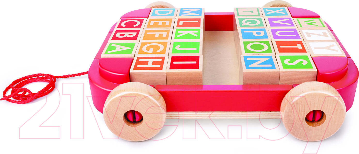 Развивающий игровой набор Hape Тележка с кубиками и английским алфавитом / E0487_HP — фото 6