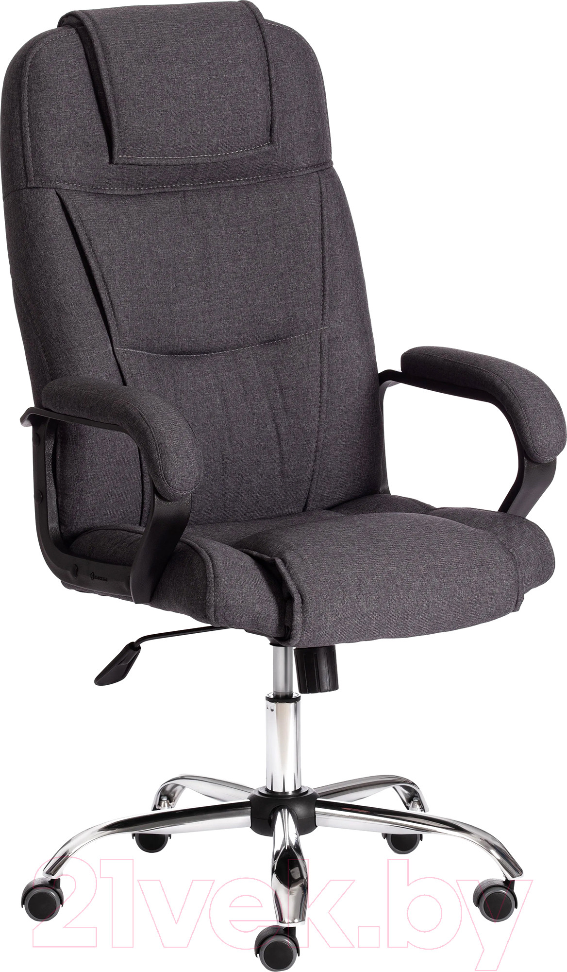 Кресло офисное Tetchair Bergamo (хром 22/ткань темно-серый F68)