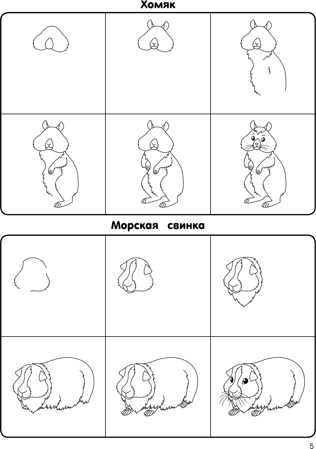Развивающая книга АСТ Как нарисовать 100 животных: шаг за шагом, мягкая обложка (Глотова Вера) — фото 6