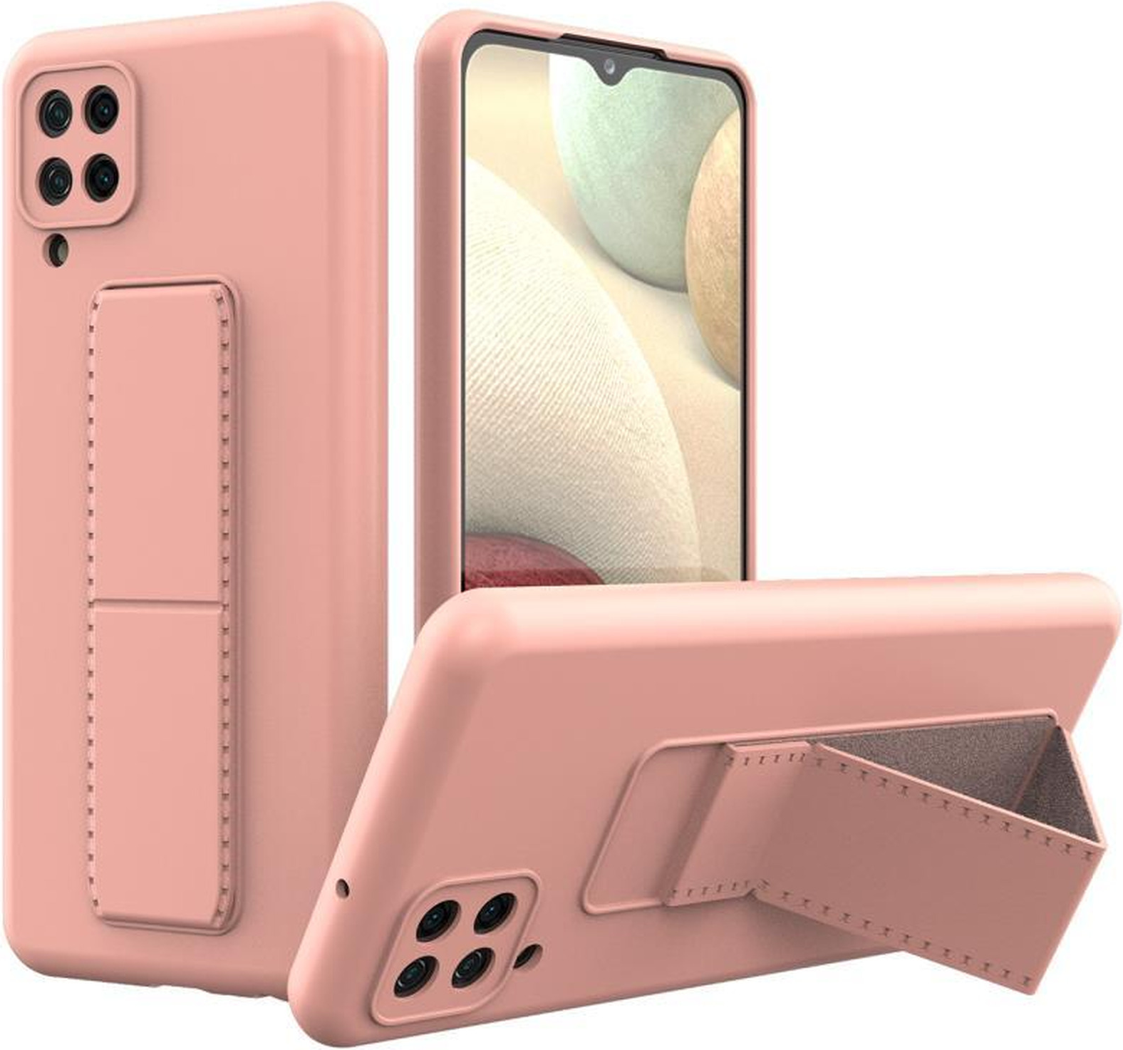 Чехол-накладка Bingo Stand для Galaxy A12 (розовый) — фото 1