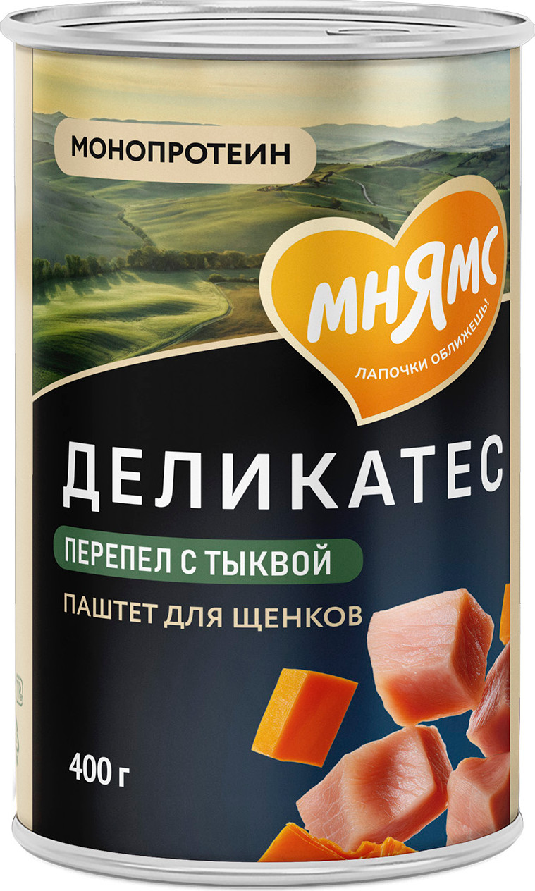 Влажный корм для собак Мнямс Портофё по-провански перепелка с тыквой / 170920 (400г)