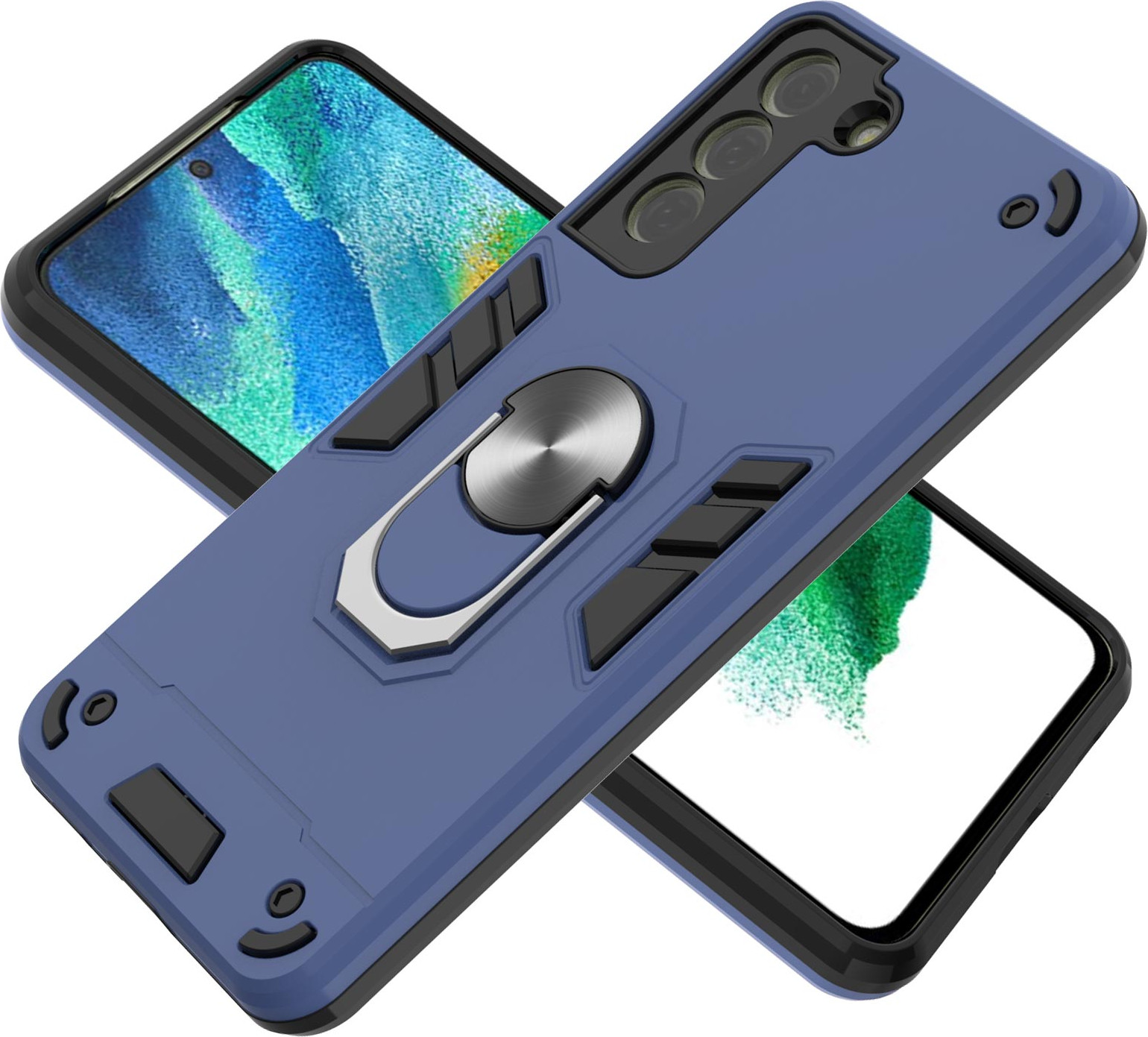 Чехол-накладка Bingo Warrior для Galaxy S21 FE 5G (синий) — фото 2