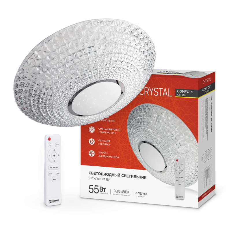 Потолочный светильник INhome Comfort Crystal 55Вт 230В 3000-6500K 4400Лм / 4690612034898 — фото 2