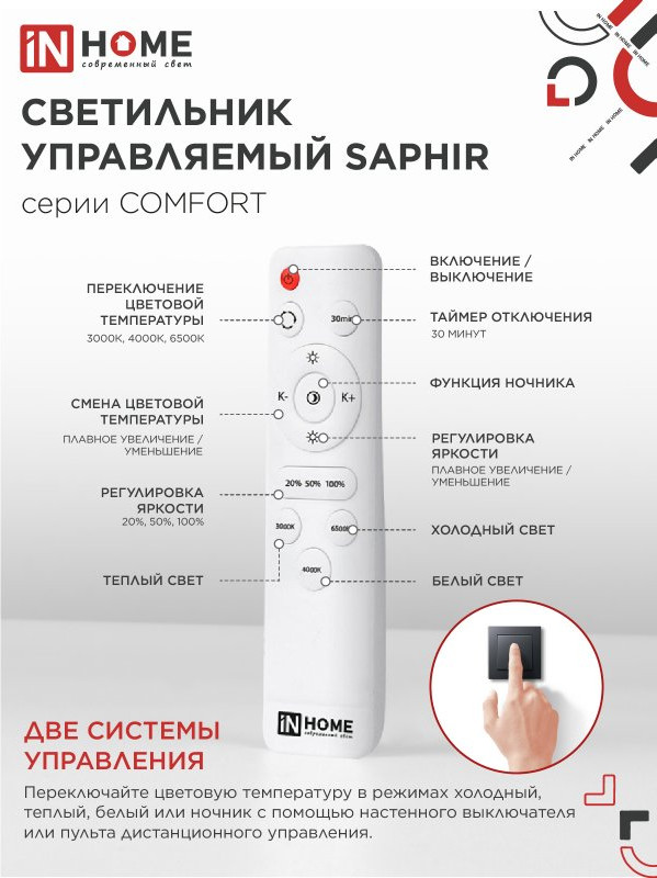 Потолочный светильник INhome Comfort Saphir / 4690612034850 — фото 5