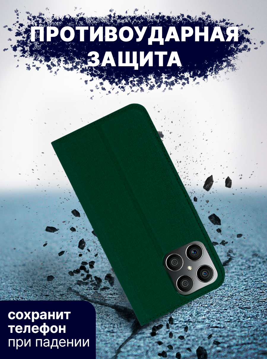 Чехол-книжка Bingo Book для Honor X8 (зеленый) — фото 4