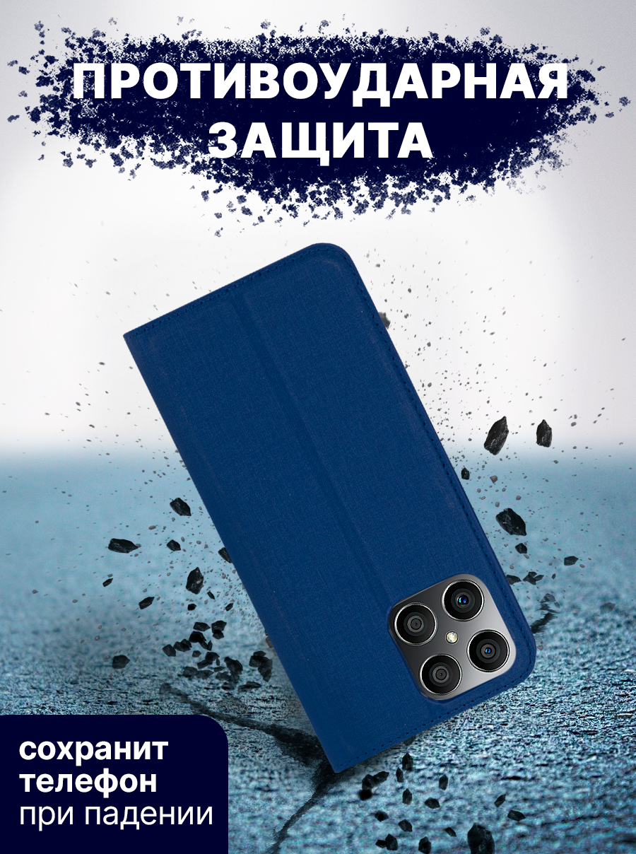 Чехол-книжка Bingo Book для Honor X8 (синий) — фото 4