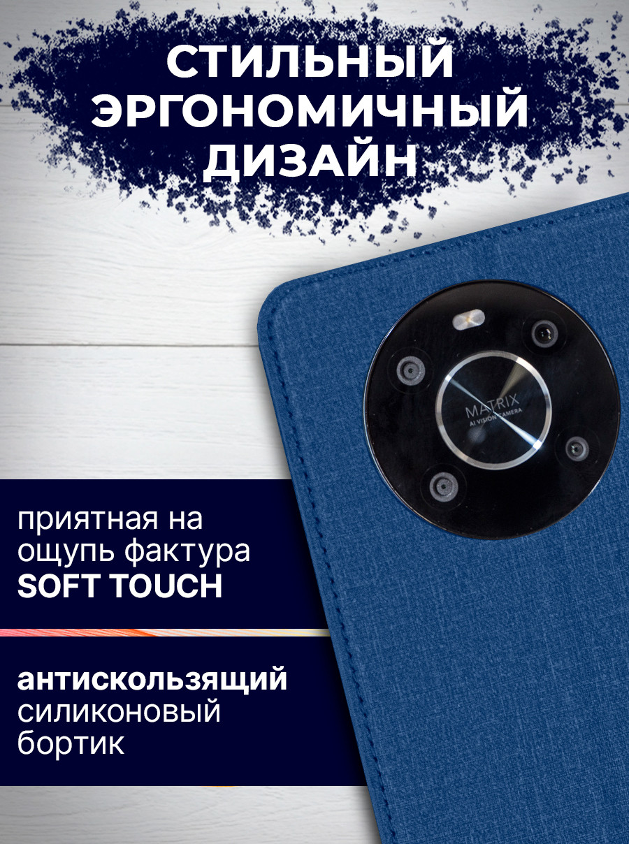 Чехол-книжка Bingo Book для Honor X9 (синий) — фото 5