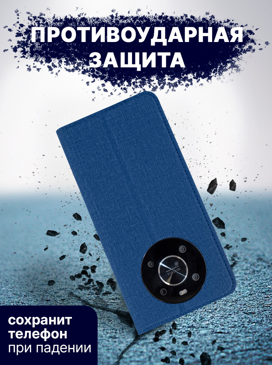 Чехол-книжка Bingo Book для Honor X9 (синий) — фото 4