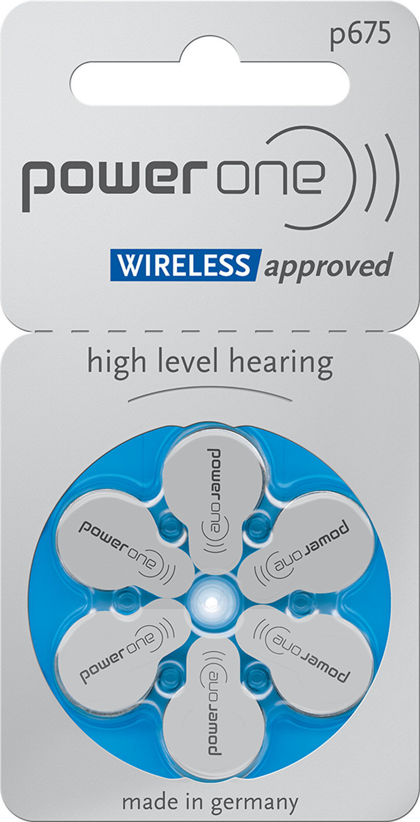 Комплект батареек PowerOne 675 PR44 для слуховых аппаратов (6шт)