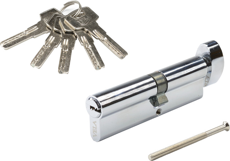Цилиндровый механизм замка VELA ZZ-90(35T/55)-T-CR (хром)