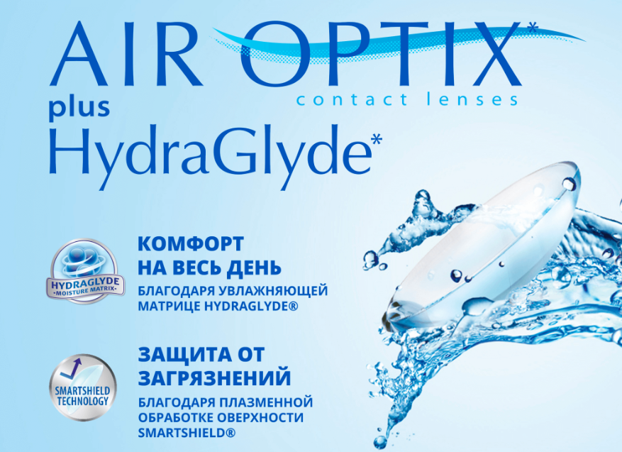 Комплект контактных линз Air Optix Plus HydraGlyde Sph-4.50 R8.6 D14.2 (3шт) — фото 2