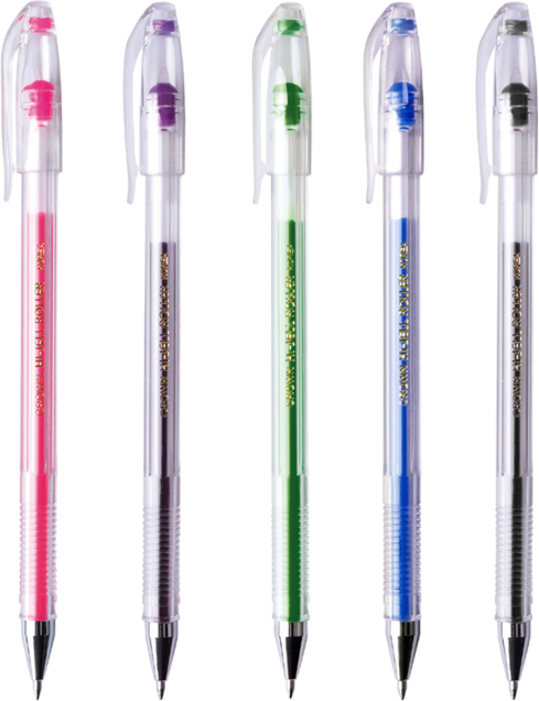 Набор гелевых ручек CrowN Hi-Jell Color / HJR-500SET/5 (5цв)