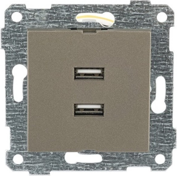Розетка Mutlusan Rita 2xUSB Type-A 2200-449-0186 (антрацит)