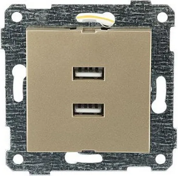 Розетка Mutlusan Rita 2xUSB Type-A 2200-449-0185 (золото доре)