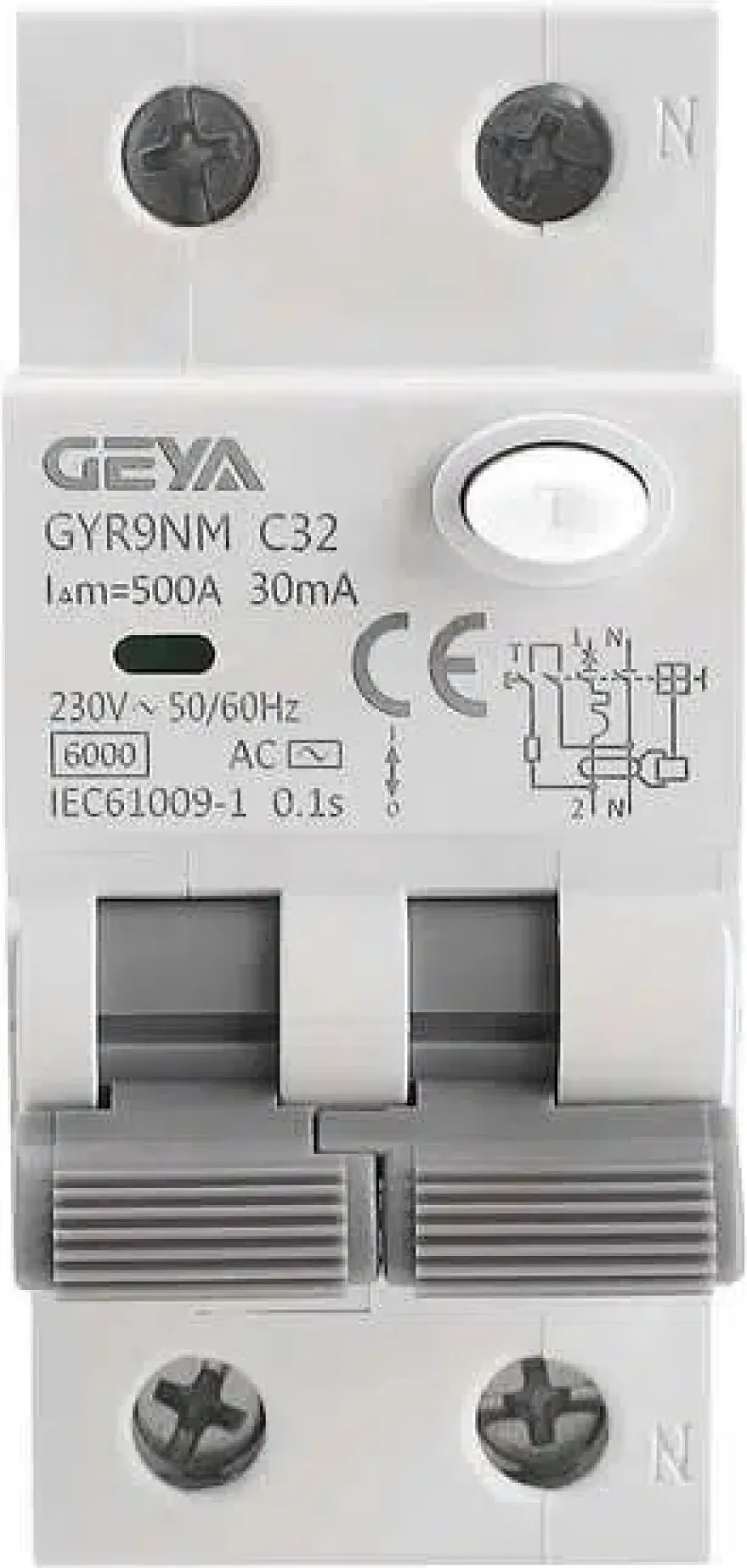 Дифференциальный автомат Geya GYR9NM-B10-30mA — фото 2