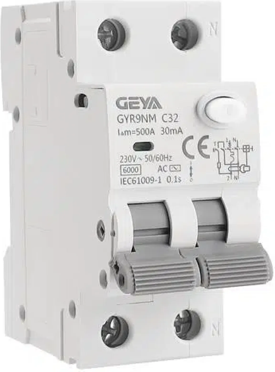 Дифференциальный автомат Geya GYR9NM-B10-30mA