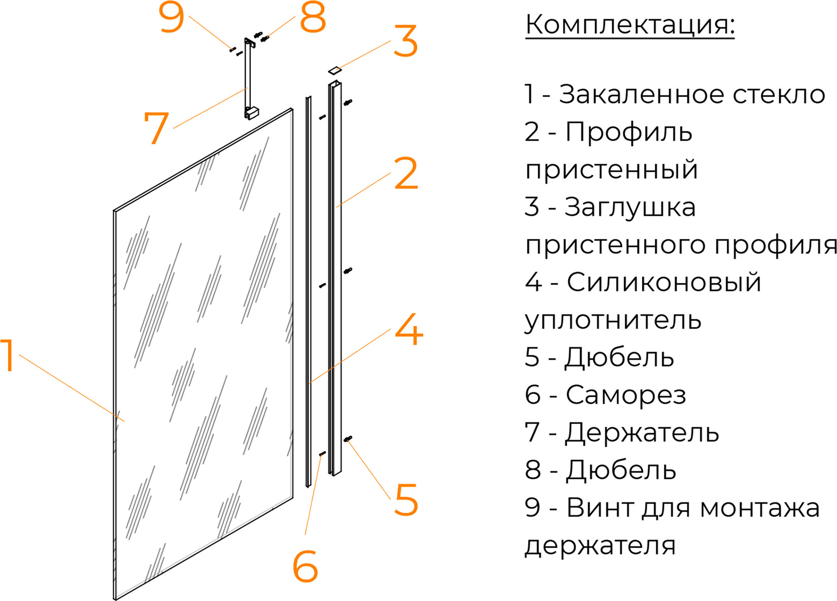 Стеклянная шторка для ванны RGW SC-151-B / 351115108-14 — фото 2
