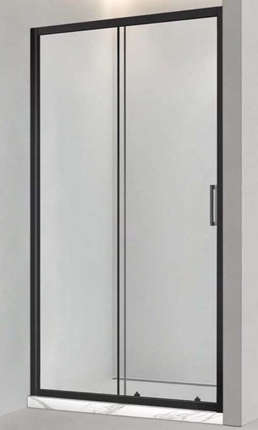Душевая дверь Veconi 140x185 / VN46B-140-01-C5 (стекло прозрачное/черный)