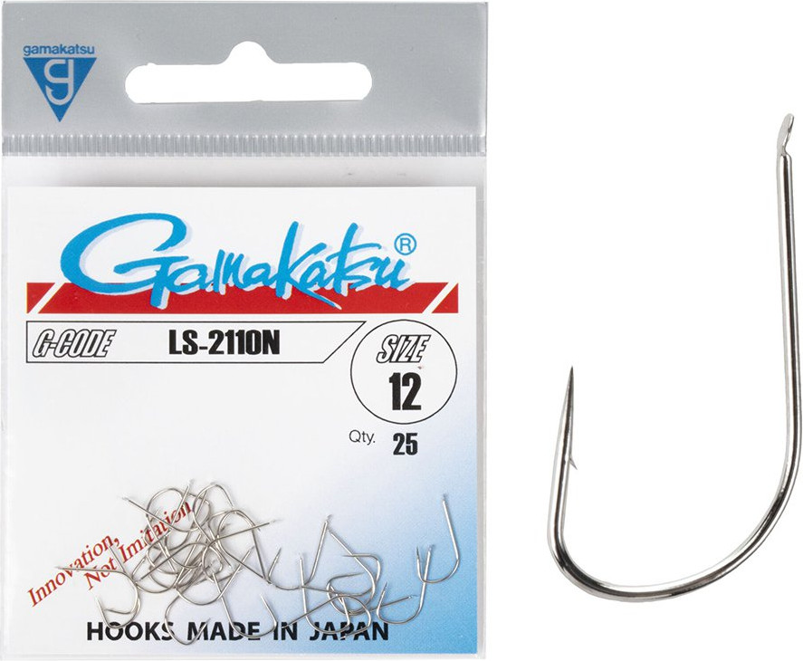 Набор крючков рыболовных Gamakatsu LS-2110N Hooks Nickel №12 / 146559-012 (25шт) — фото 3