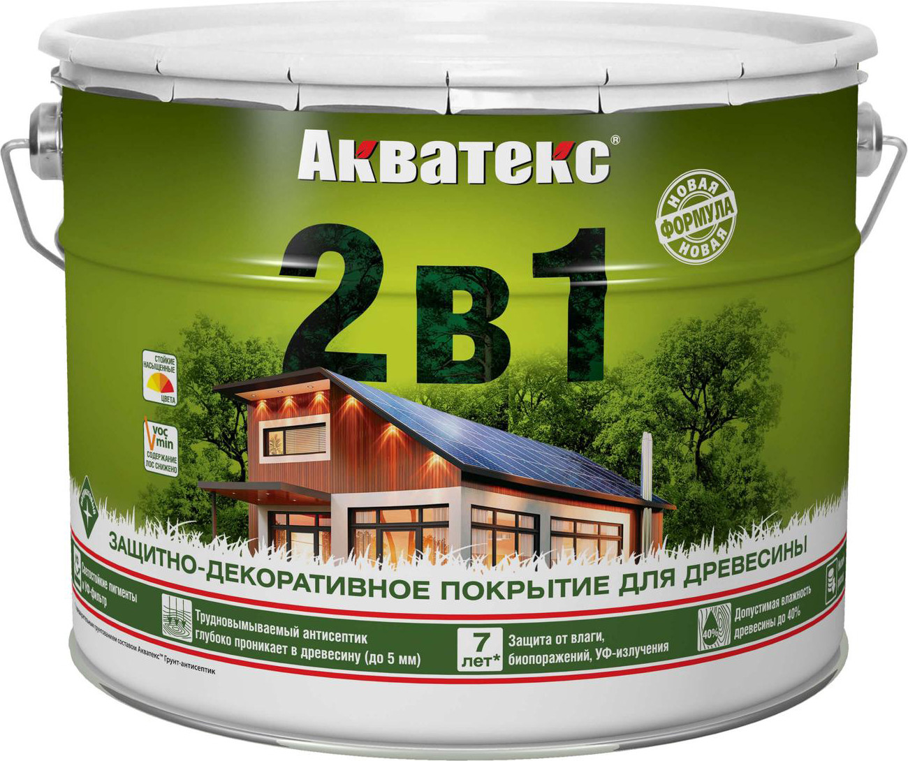 Защитно-декоративный состав Акватекс 2в1 (9л, сосна) — фото 1