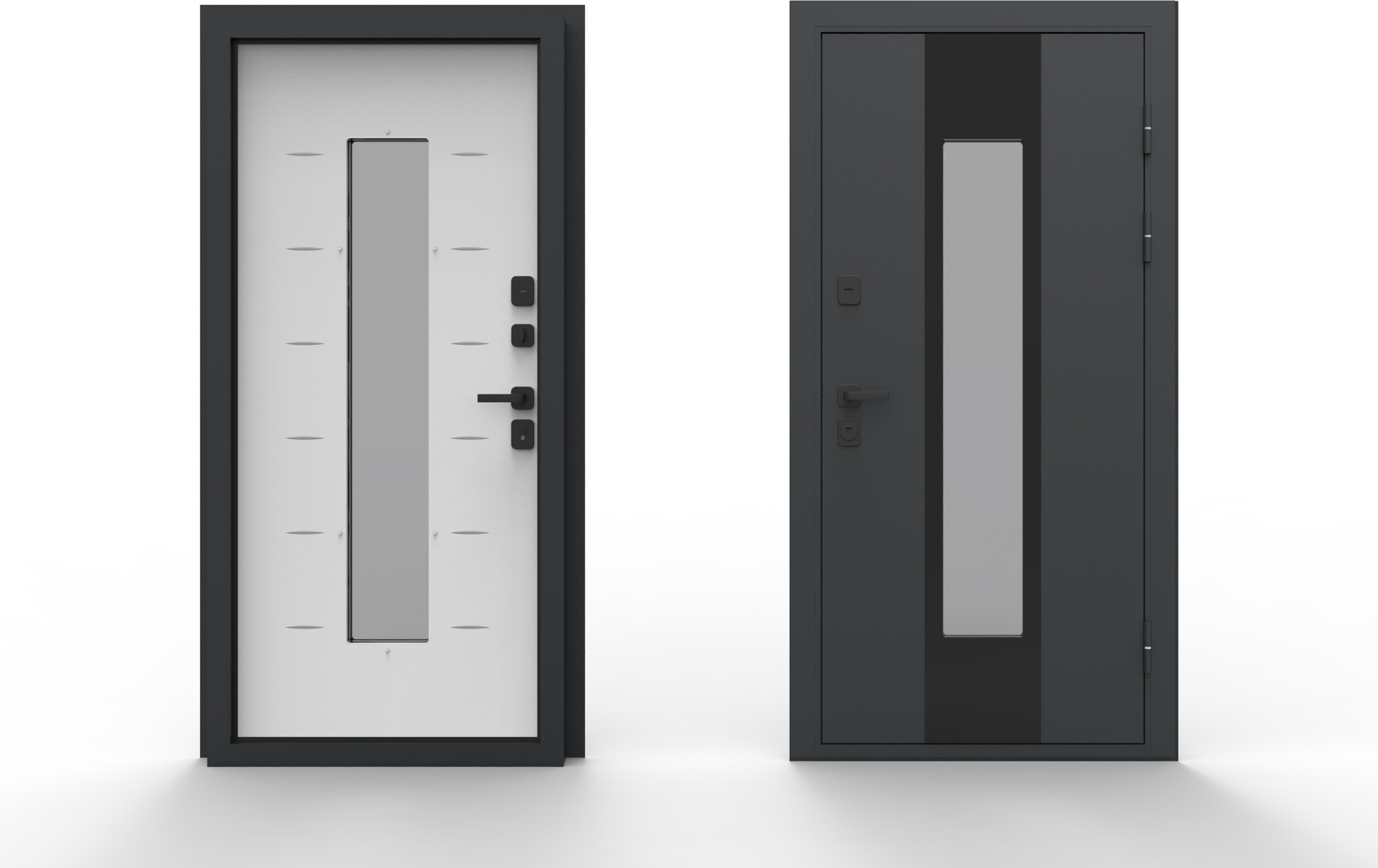 Входная дверь Guard Inox Black 96x205 правая (графит/экосатин белый) — фото 6