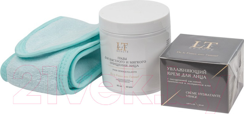 Набор косметики для лица La and Te beaute Пэды+Крем для лица+Повязка на голову LT-38 (53204)