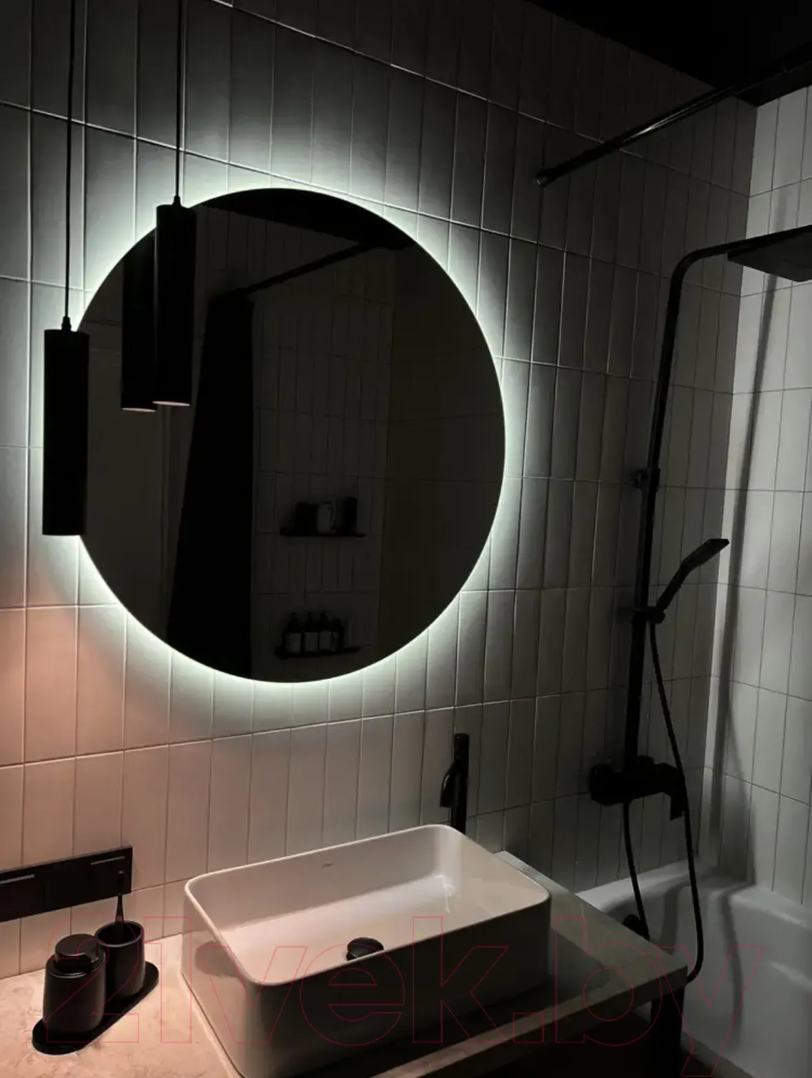 Зеркало Emze Led Motion 90 / LED.90.90.MOTION.AF.4K (c подсветкой, с антизапотеванием и бесконтактное включение) — фото 2