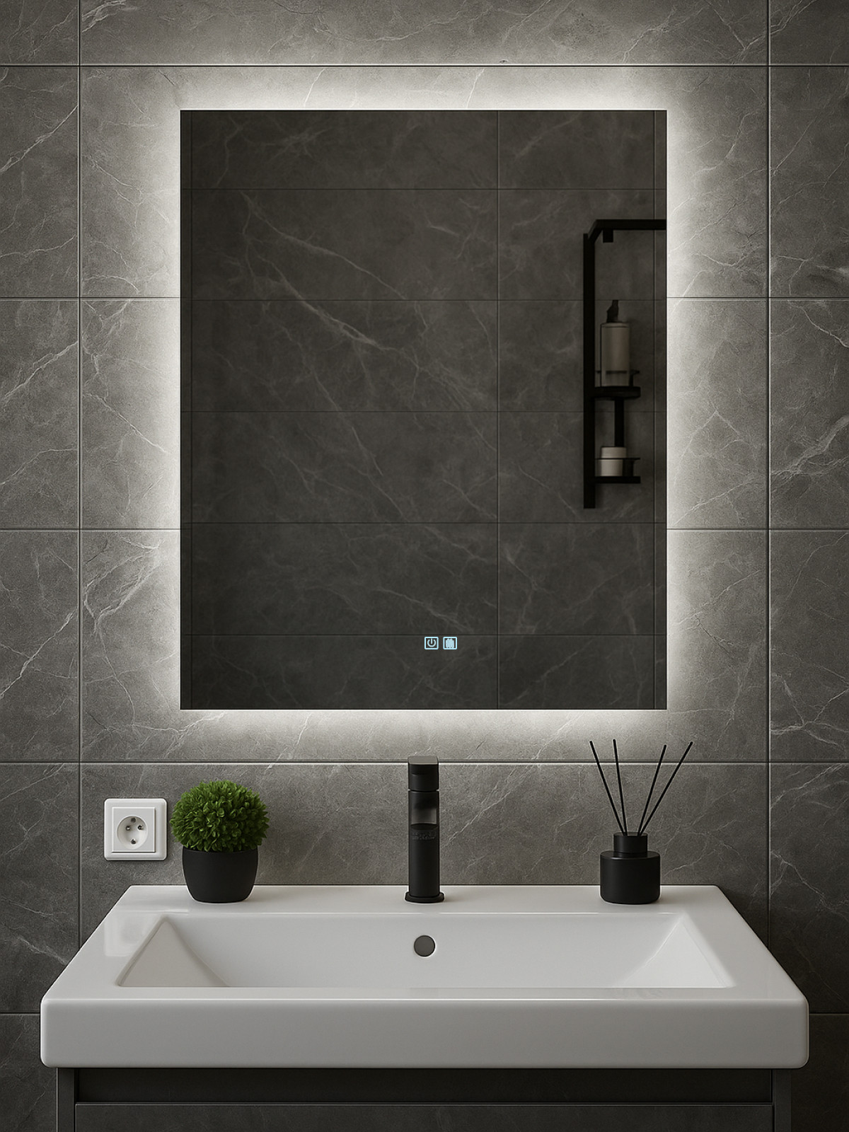 Зеркало Emze Led 60x80 / LED.60.80.AF.4K (c подсветкой и антизапотеванием)