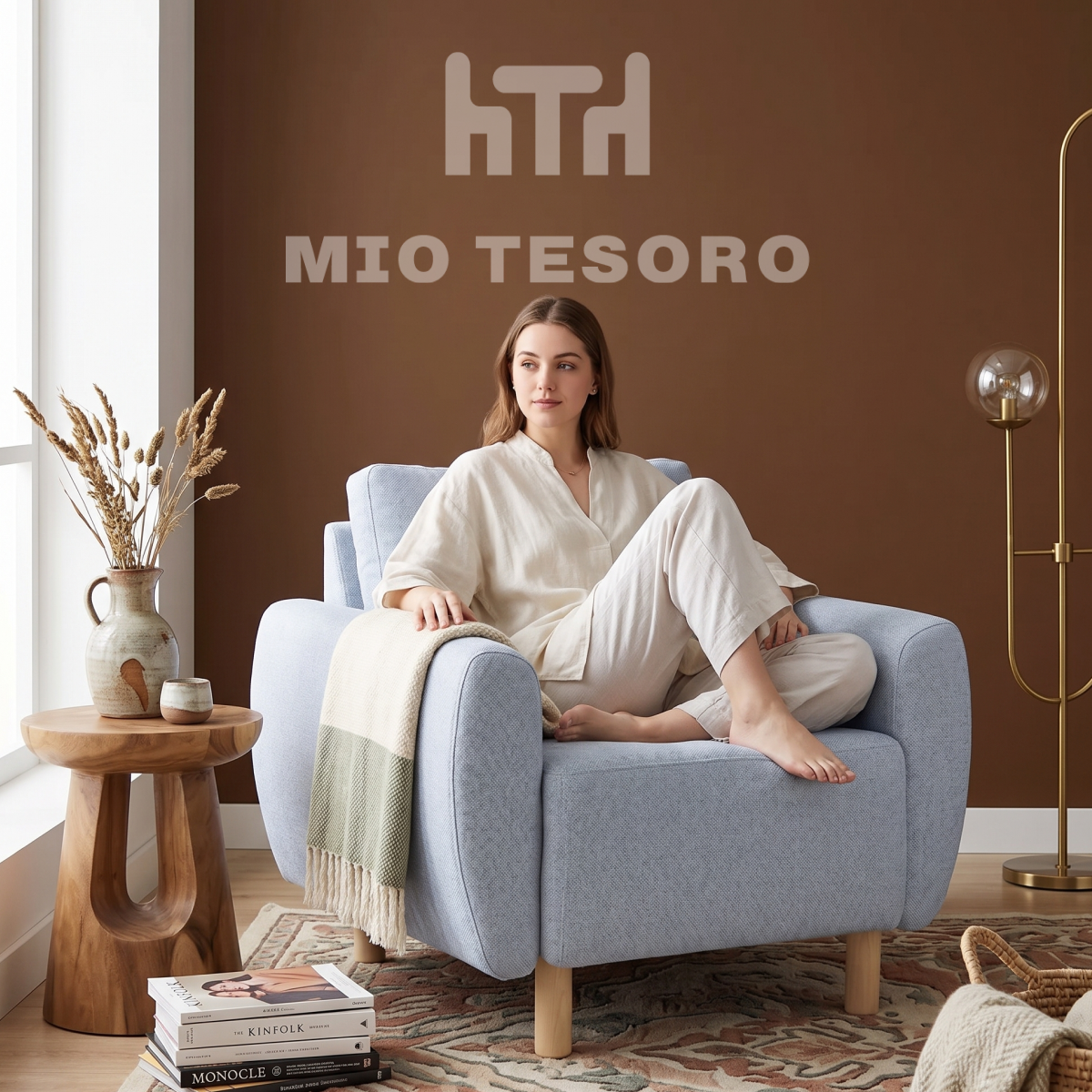 Кресло мягкое Mio Tesoro Тулисия (Pastel Blue) — фото 4