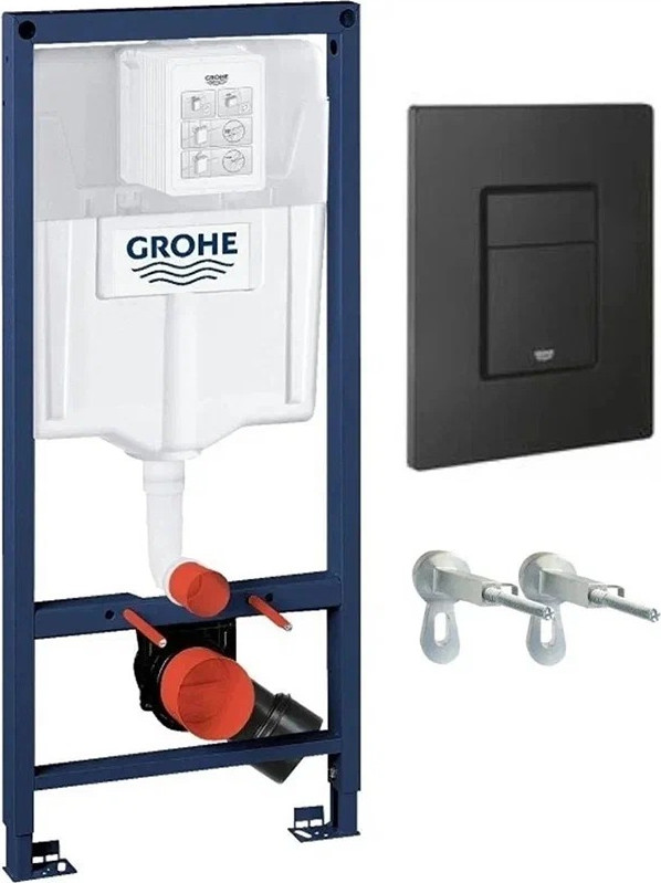 Инсталляция для унитаза GROHE Solido 38811KF0 (с кнопкой, черный матовый) — фото 2