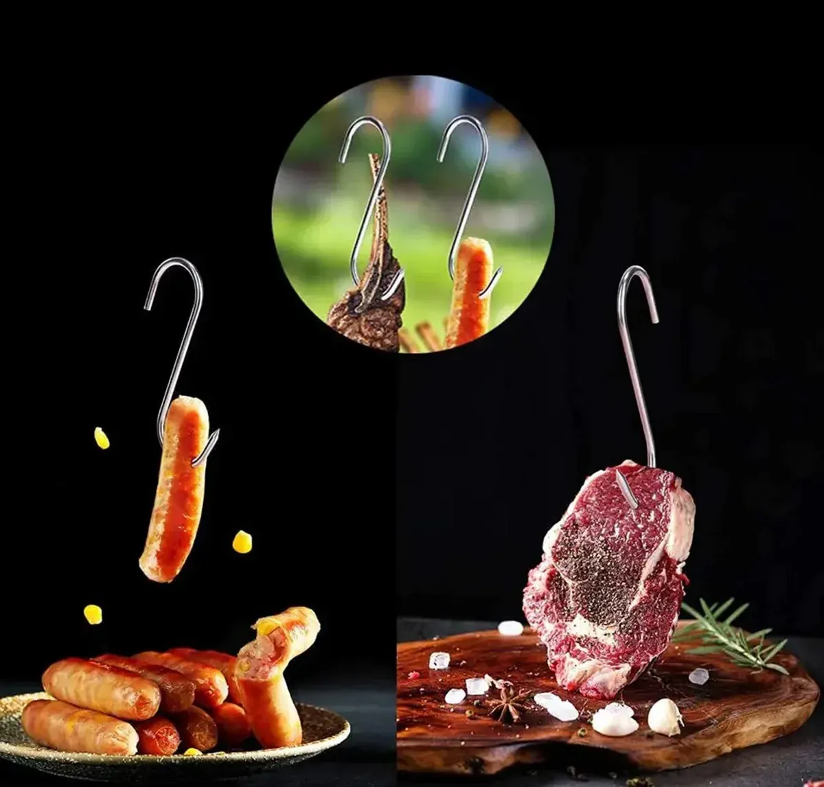 Набор крюков для обвалки мяса Sipl S-типа для подвешивания мяса в коптильнях DA16 (15шт) — фото 5