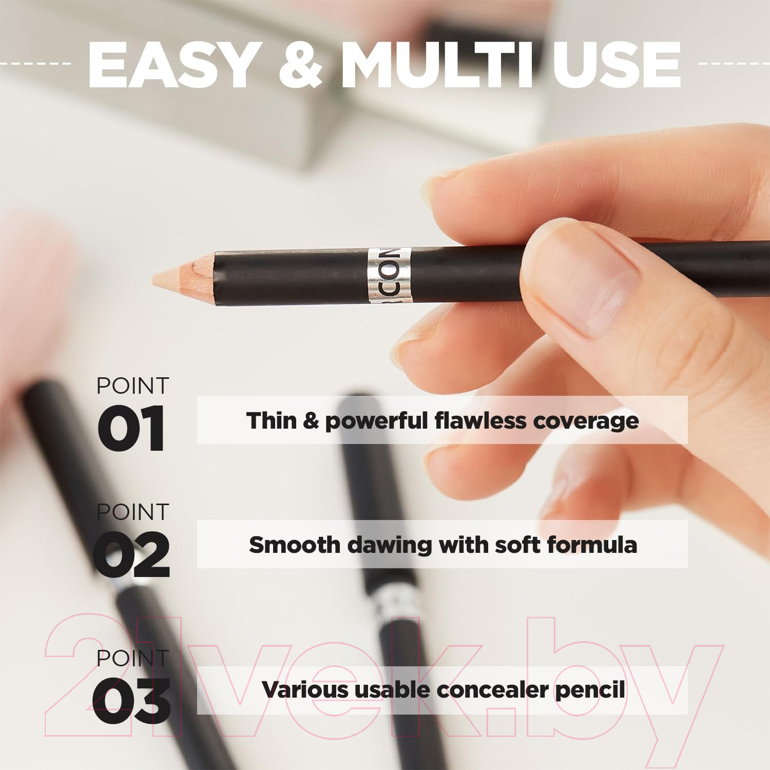 Консилер The Saem Cover Perfection Concealer Pencil 0.5 Ice Beige — фото 6