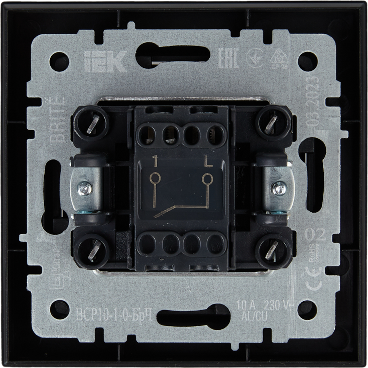 Выключатель IEK Brite BR-V10-0-10-K02-F (черный) — фото 3