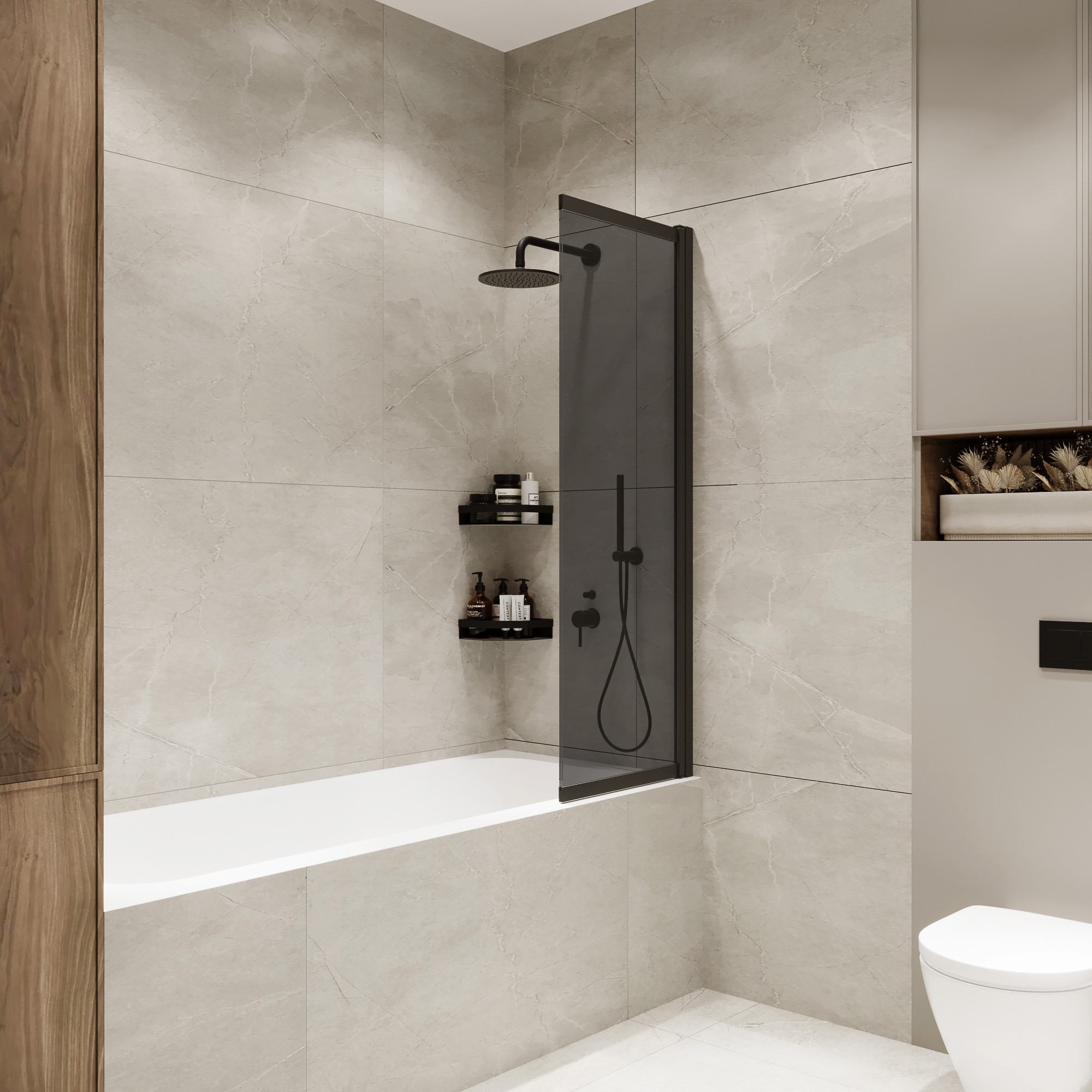 Стеклянная шторка для ванны Benetto BEN801 BLT — фото 6
