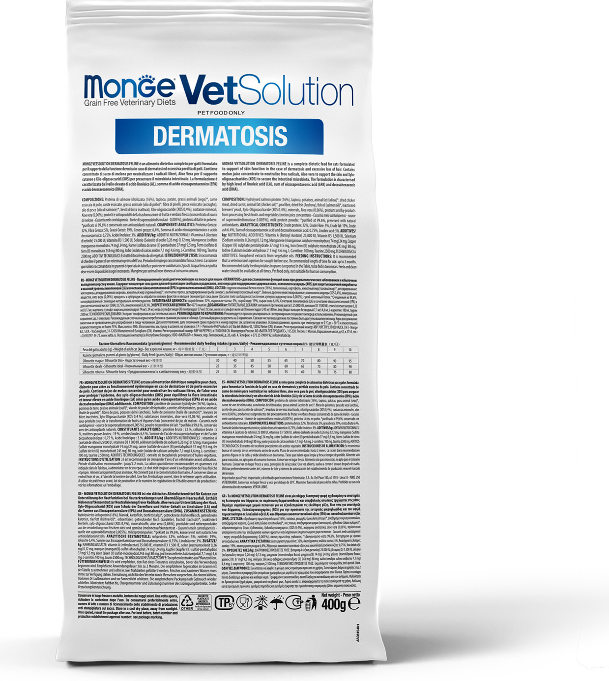 Сухой ветеринарный корм для кошек Monge Vet Solution Dermatosis (400г) — фото 2