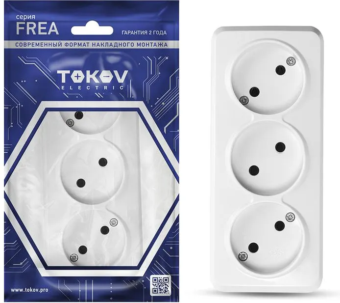 Розетка Tokov Electric Frea TKE-FR-R3-C01 (белый)