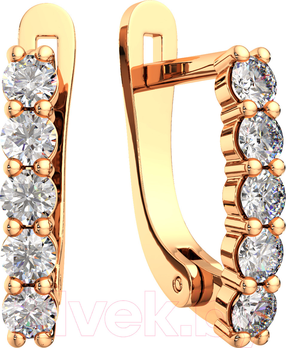 Серьги из розового золота ZORKA 310421 (с фианитами)