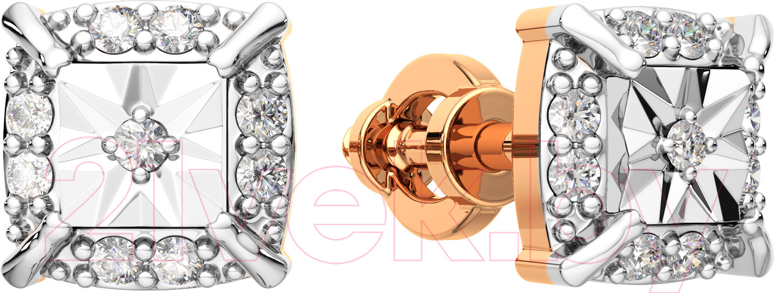 Серьги из комбинированного золота ZORKA 3D00230.14K.B (с бриллиантами)