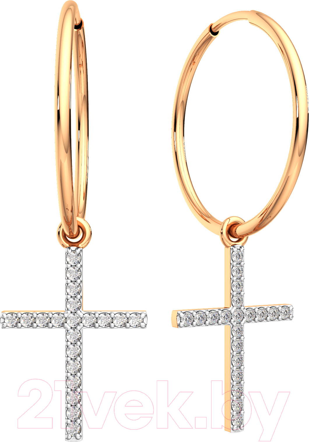 Серьги из розового золота ZORKA 391018.14K.R (с фианитами)