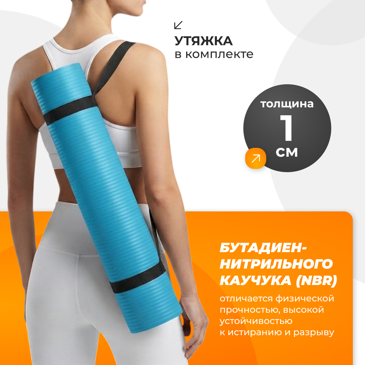 Коврик для йоги и фитнеса Sundays Fitness IR97505C (голубой) — фото 3