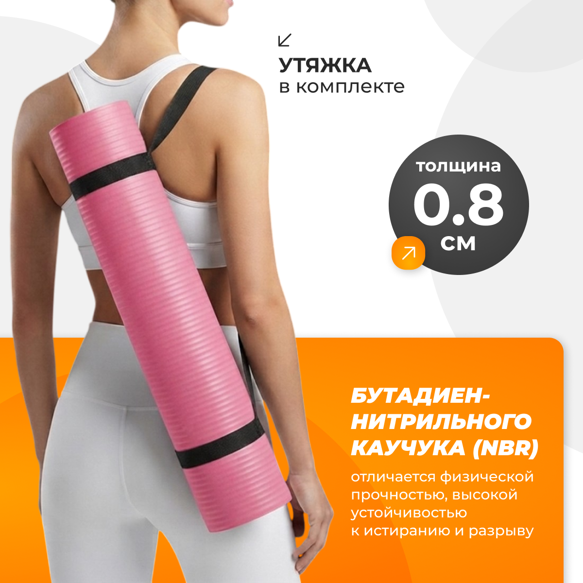 Коврик для йоги и фитнеса Sundays Fitness IR97505 (розовый) — фото 3