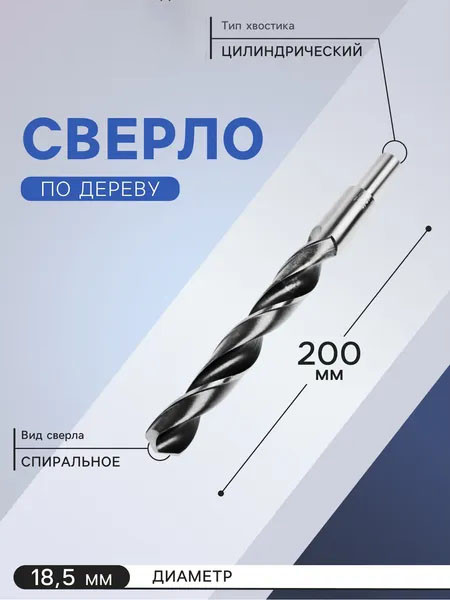 Сверло Tundra HSS по металлу цилиндрический хвостовик 18.5x200мм / 4727966 — фото 2