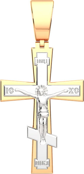 Крестик из комбинированного золота ZORKA 430128.14K.B.REL