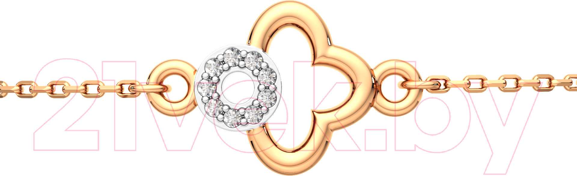 Браслет из розового золота ZORKA 640085.14K.R.ZZ (18см, с фианитами) — фото 2
