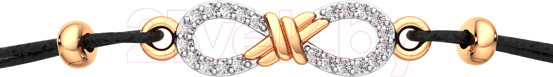 Браслет из розового золота ZORKA 670033.14K.R.ZZ.01 (18см, с фианитами) — фото 2