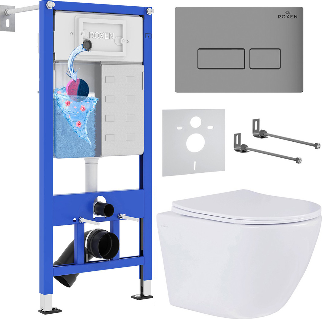 Инсталляция с унитазом подвесным Roxen StounFix Dual Fresh 597373